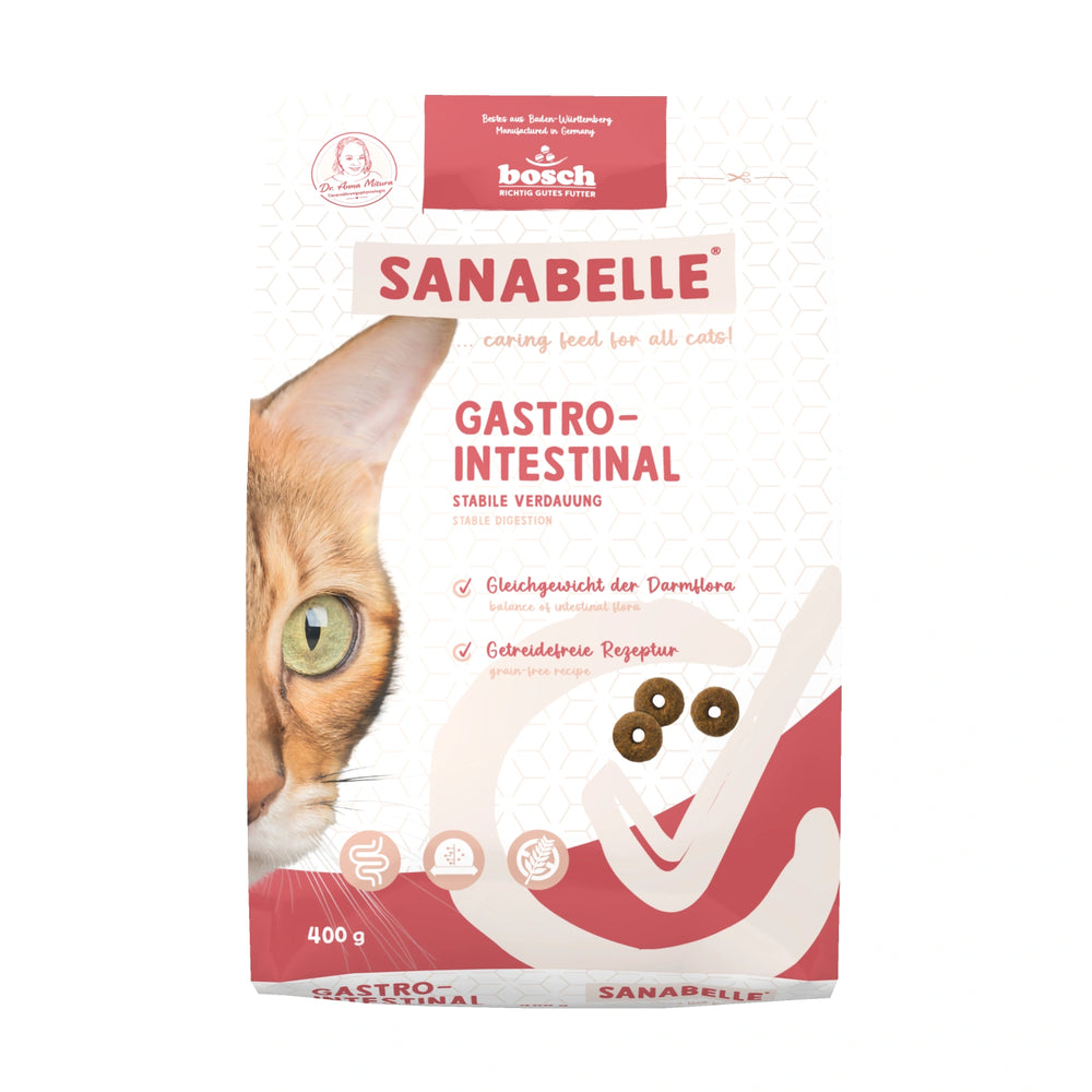 Sanabelle Care Gastrointestinal Dry Cat Food 400g bag front view
