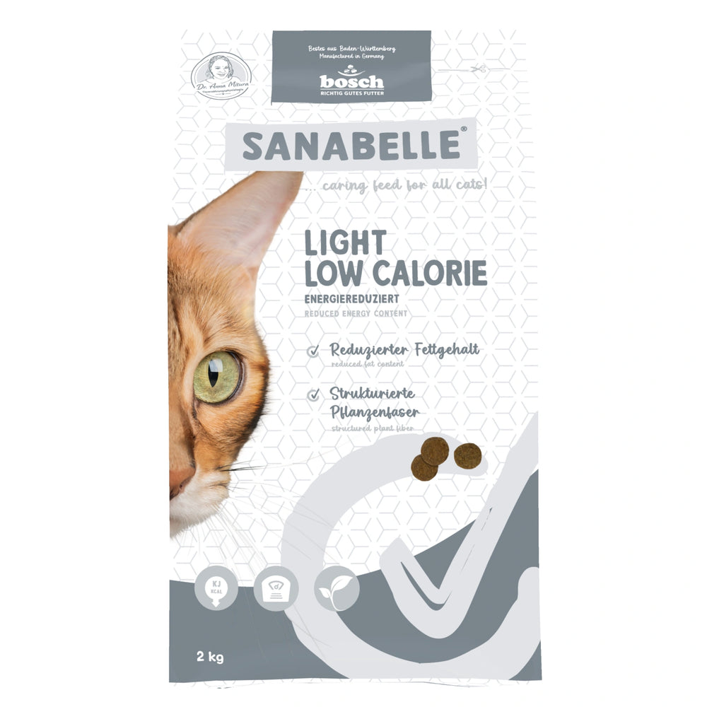 Sanabelle Care Light Low Calorie Dry Cat Food 2kg bag front view