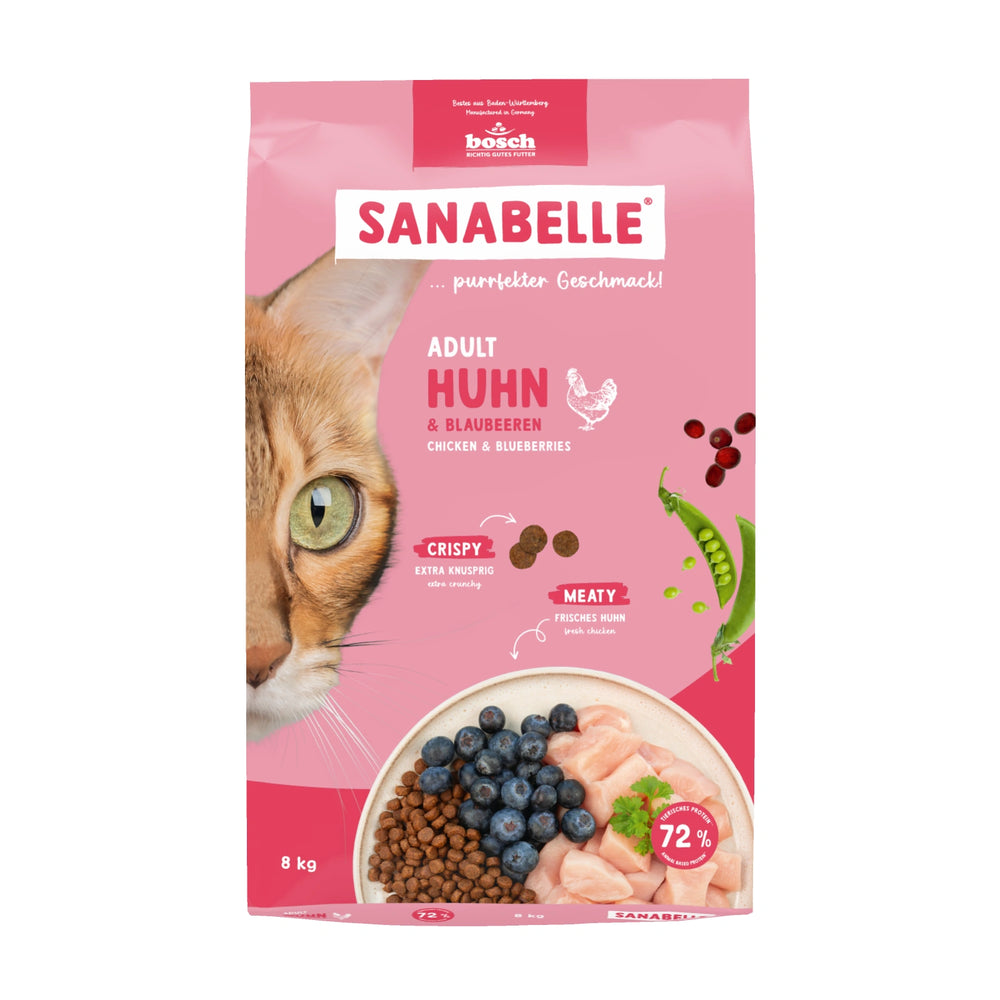 Sanabelle Life Chicken Adult Dry Cat Food 8kg bag front view