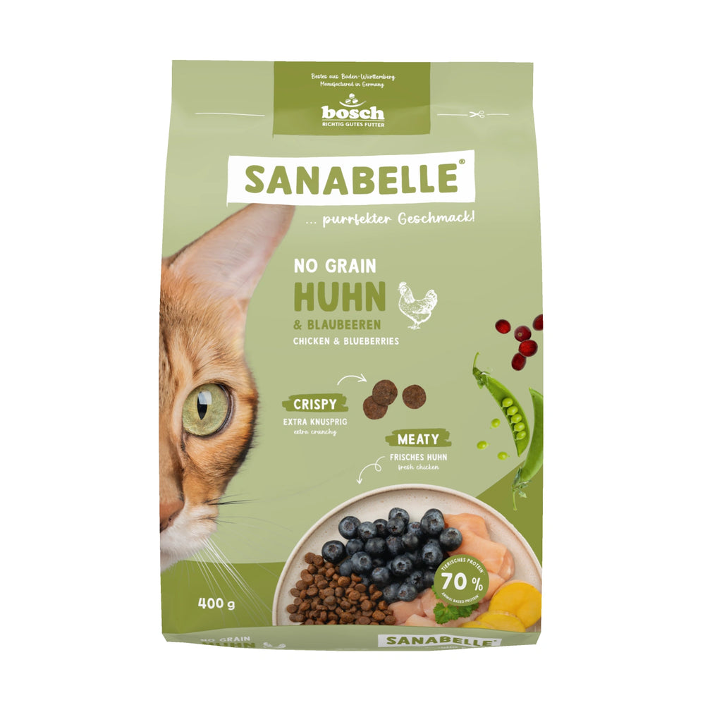 Sanabelle Life No Grain Chicken Grain-Free Dry Cat Food 400g bag front view