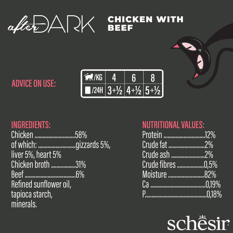 Schesir Cat After Dark Chicken With Beef 80g