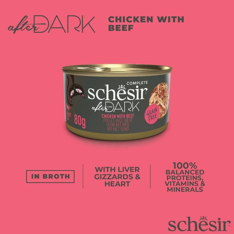 Schesir Cat After Dark Chicken With Beef 80g