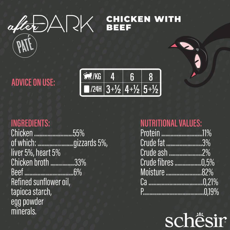 Schesir Cat After Dark Chicken With Beef Pate 80g