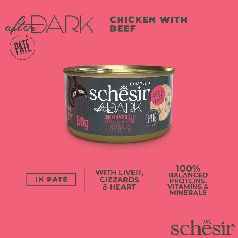 Schesir Cat After Dark Chicken With Beef Pate 80g