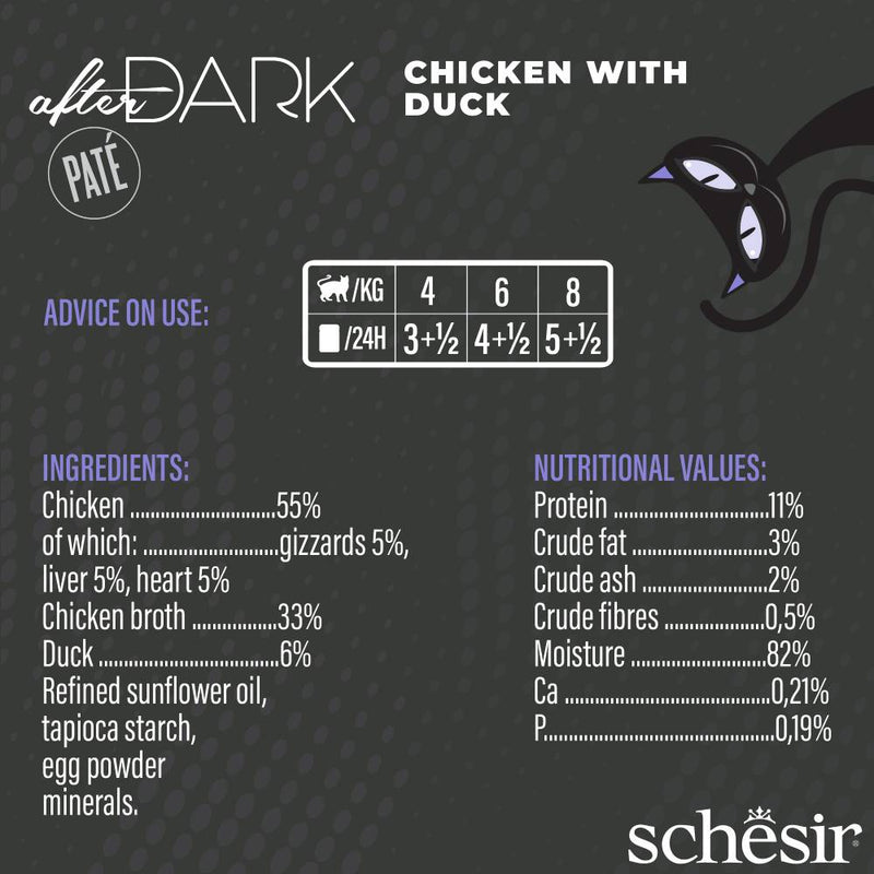 Schesir Cat After Dark Chicken With Duck Pate 80g