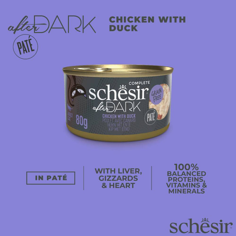 Schesir Cat After Dark Chicken With Duck Pate 80g