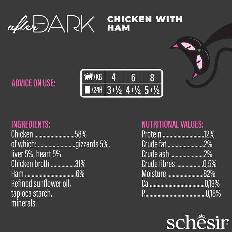 Schesir Cat After Dark Chicken With Ham 80g