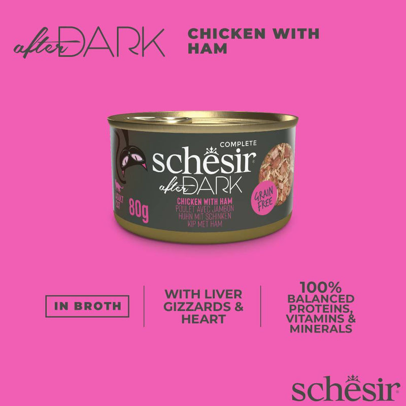 Schesir Cat After Dark Chicken With Ham 80g