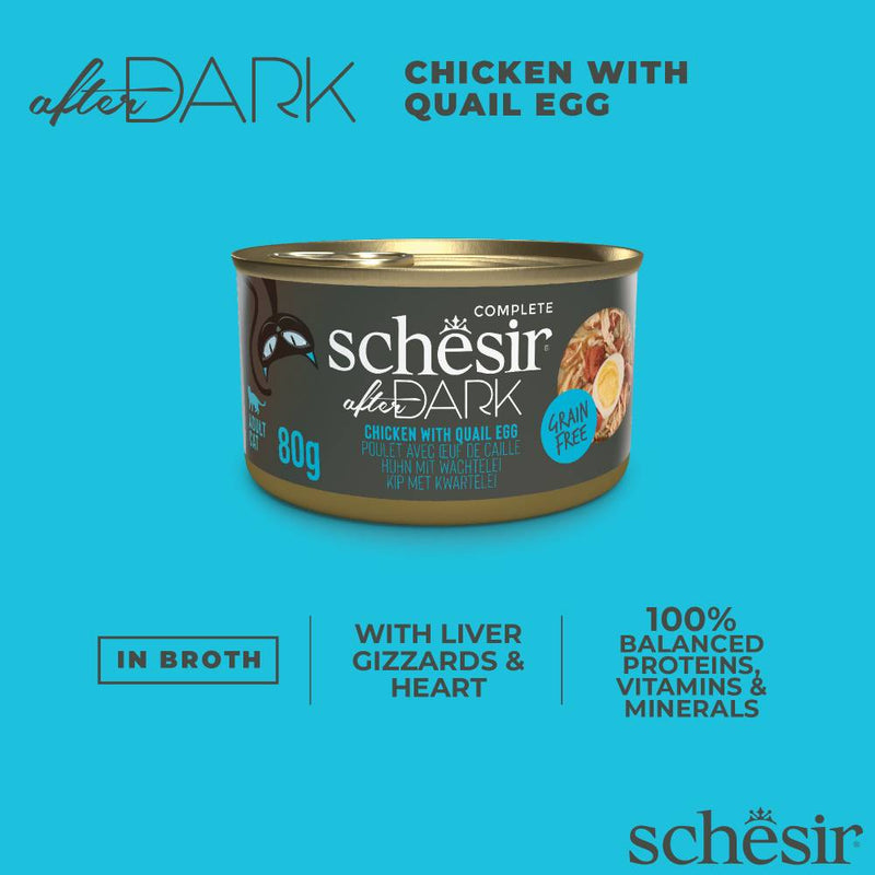 Schesir Cat After Dark Chicken With Quail Egg 80g