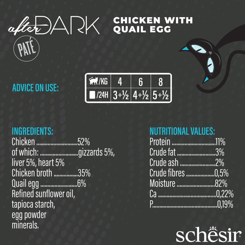 Schesir Cat After Dark Chicken With Quail Egg Pate 80g