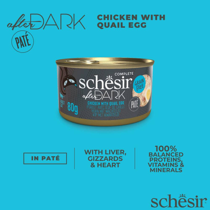 Schesir Cat After Dark Chicken With Quail Egg Pate 80g