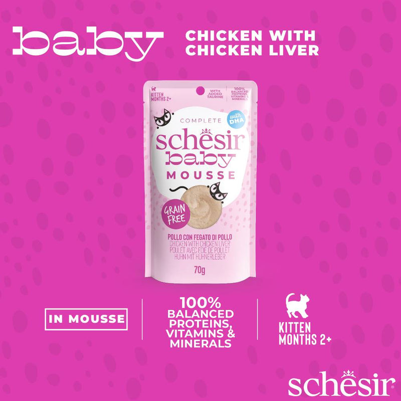 Schesir Cat Baby Pouch Mousse Chicken With Chicken Liver 70g