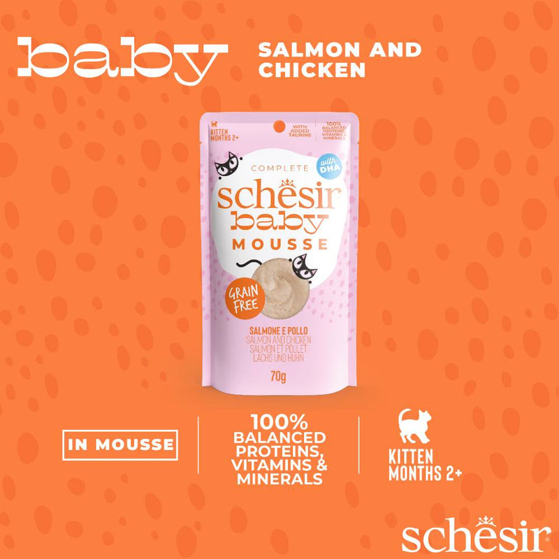 Schesir Cat Baby Pouch Mousse Salmon And Chicken 70g