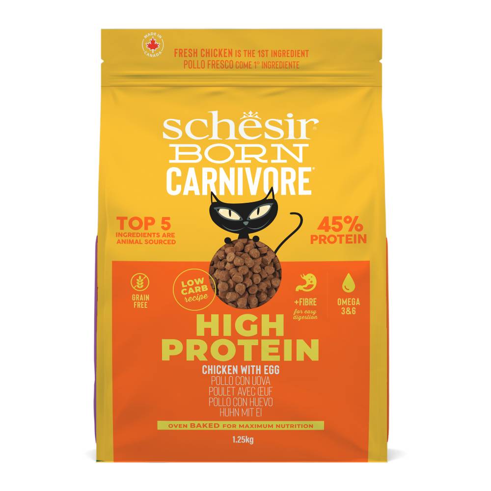 Schesir Cat Born Carnivore Baked Dry Recipe Chicken with Egg 1.25kg