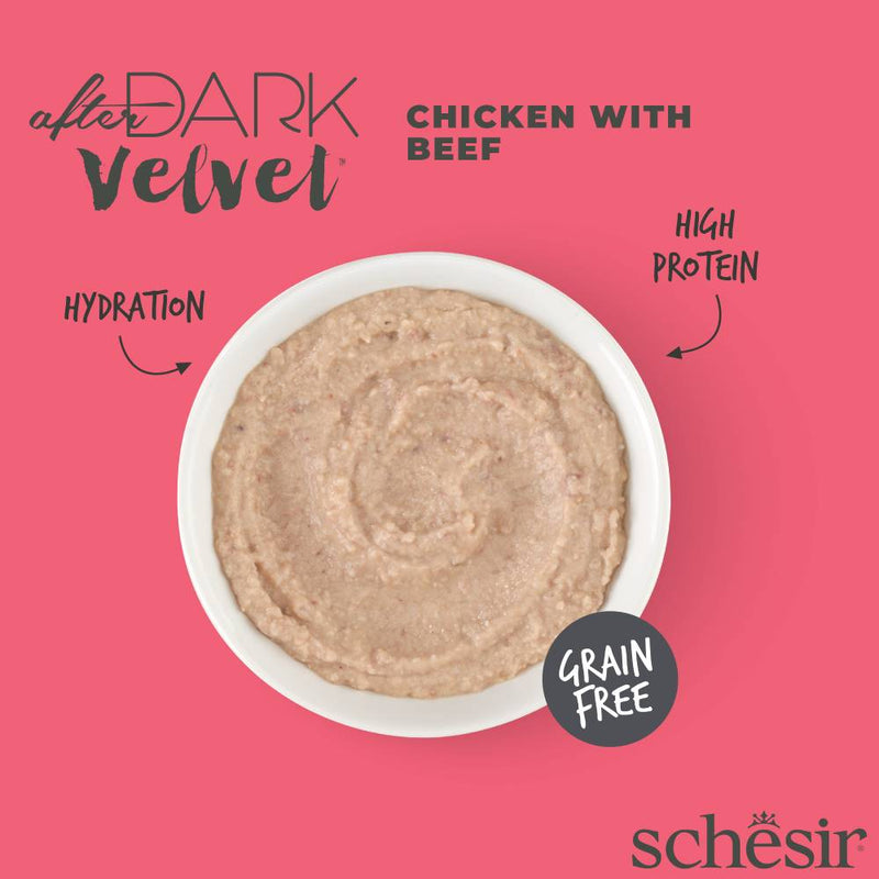 Schesir Cat Pouch After Dark Velvet Mousse Chicken With Beef 80g