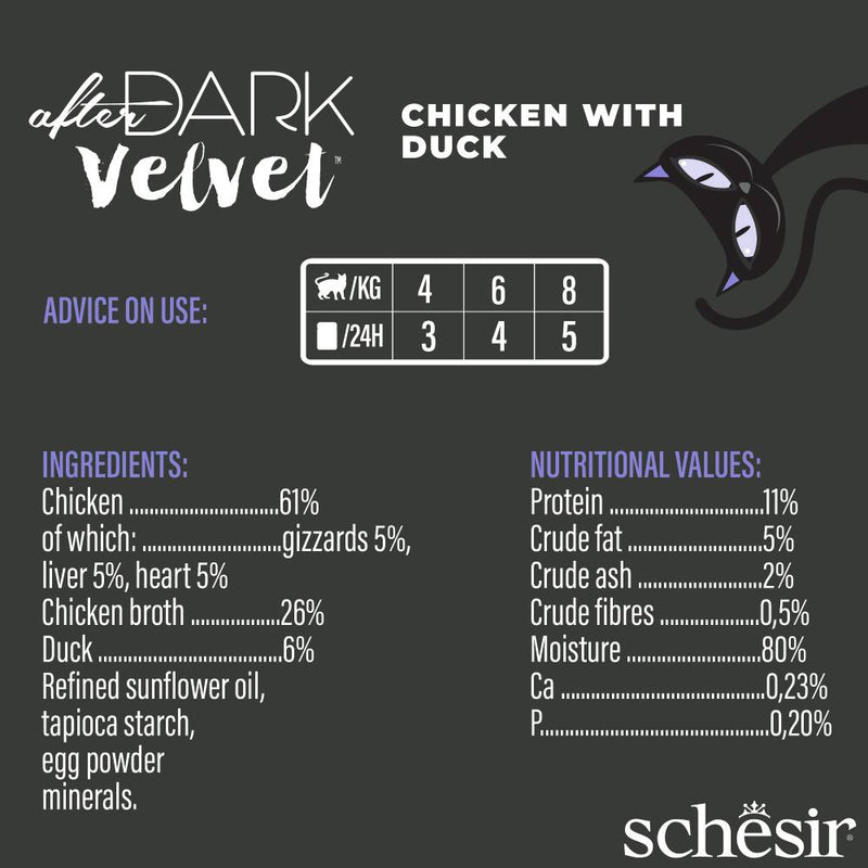 Schesir Cat Pouch After Dark Velvet Mousse Chicken With Duck 80g