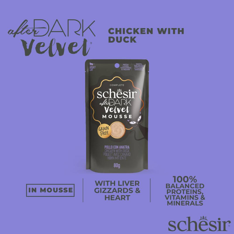 Schesir Cat Pouch After Dark Velvet Mousse Chicken With Duck 80g