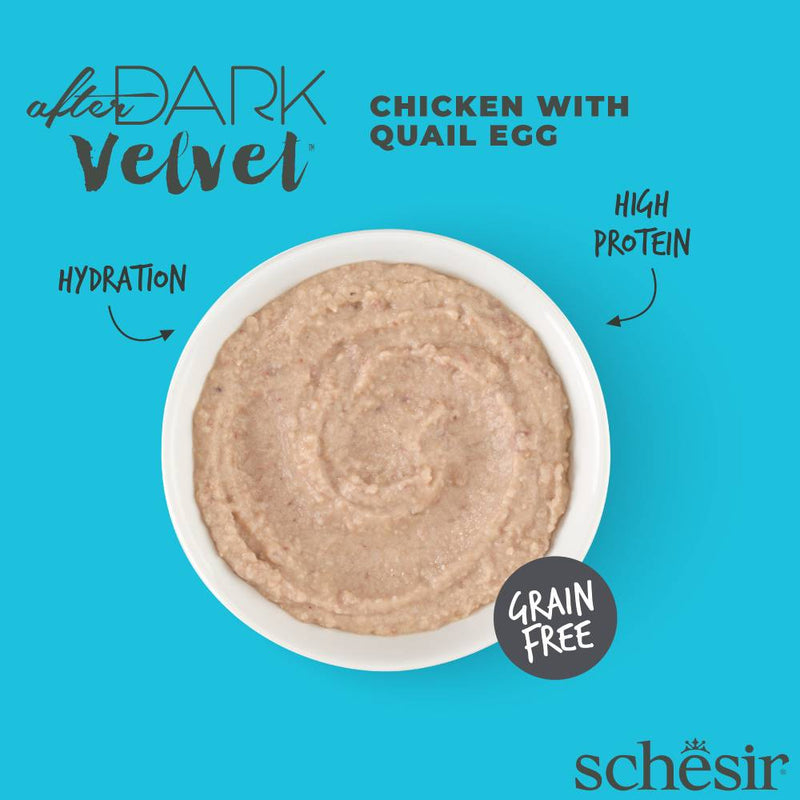 Schesir Cat Pouch After Dark Velvet Mousse Chicken With Quail Egg 80g