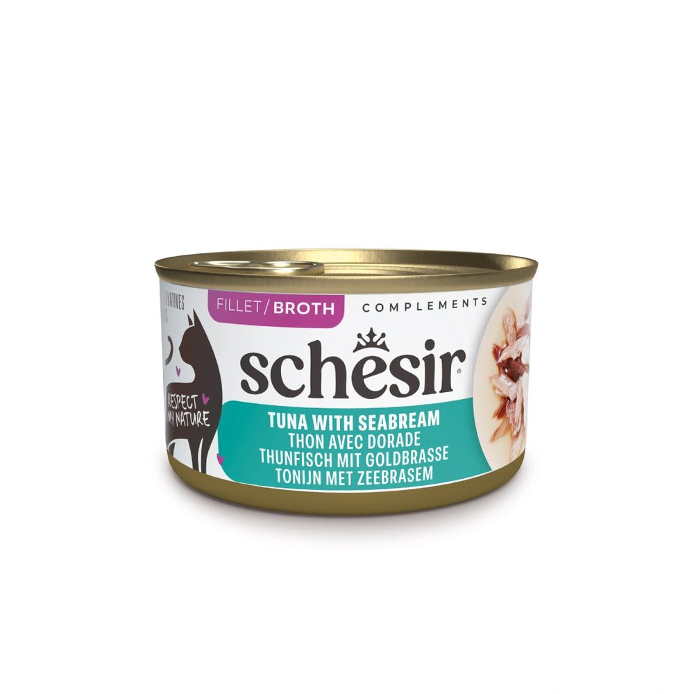 Schesir Complements Tuna with Seabream in Broth Canned Cat Food 70g