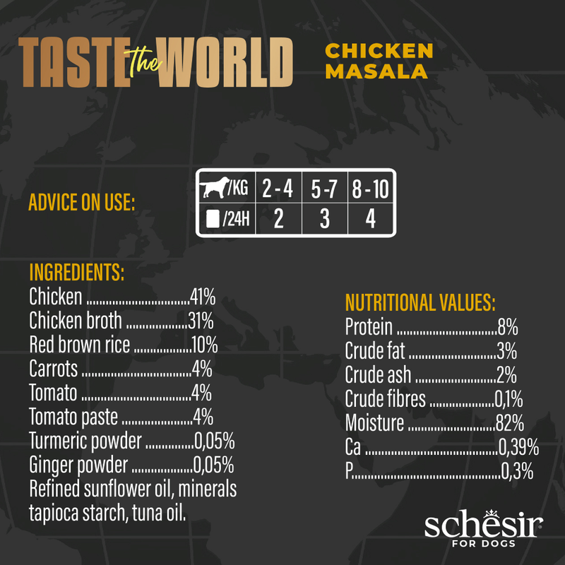 Schesir Dog Taste The World Chicken Masala 150g