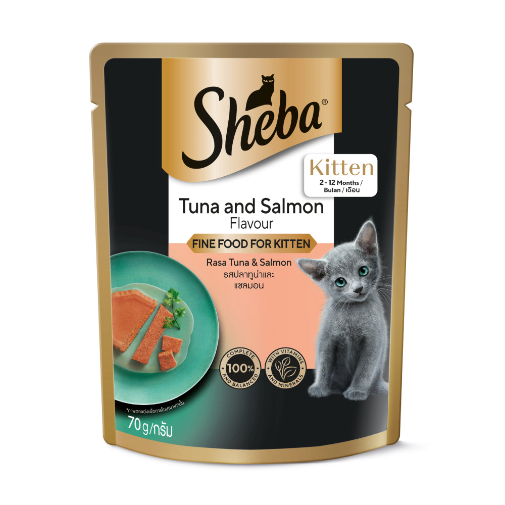 Sheba Cat Pouch Kitten Tuna and Salmon Flavour 70g