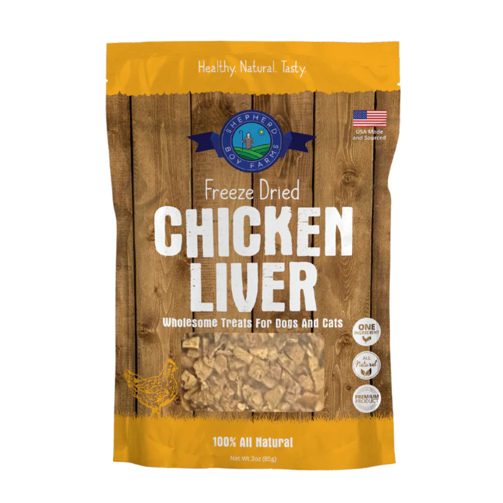 Shepherd Boy Farms Freeze Dried Chicken Liver Treats 3oz