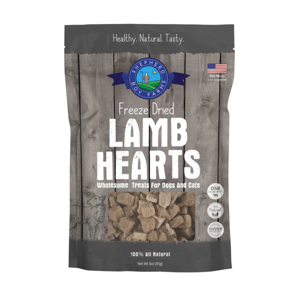 Shepherd Boy Farms Freeze Dried Lamb Hearts Treats 3oz