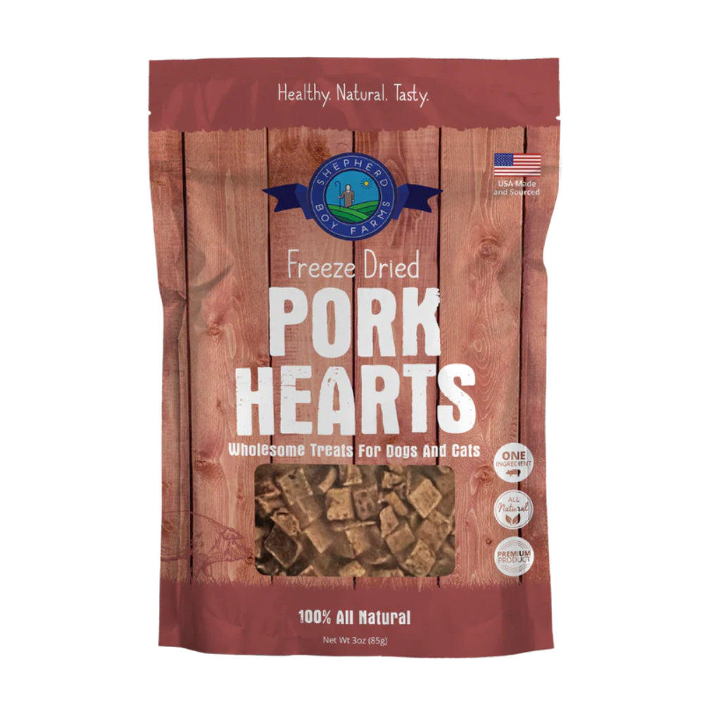 Shepherd Boy Farms Freeze Dried Pork Hearts Treats 3oz