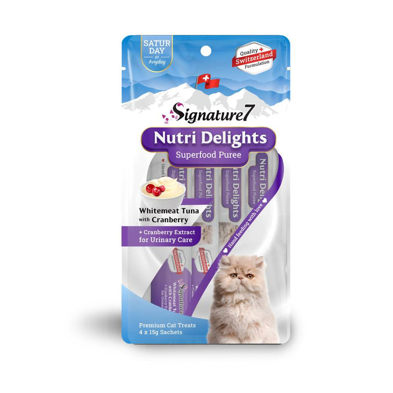 Signature7 Cat Treat Nutri Delights Saturday Whitemeat Tuna with Cranberry 4 x 15g