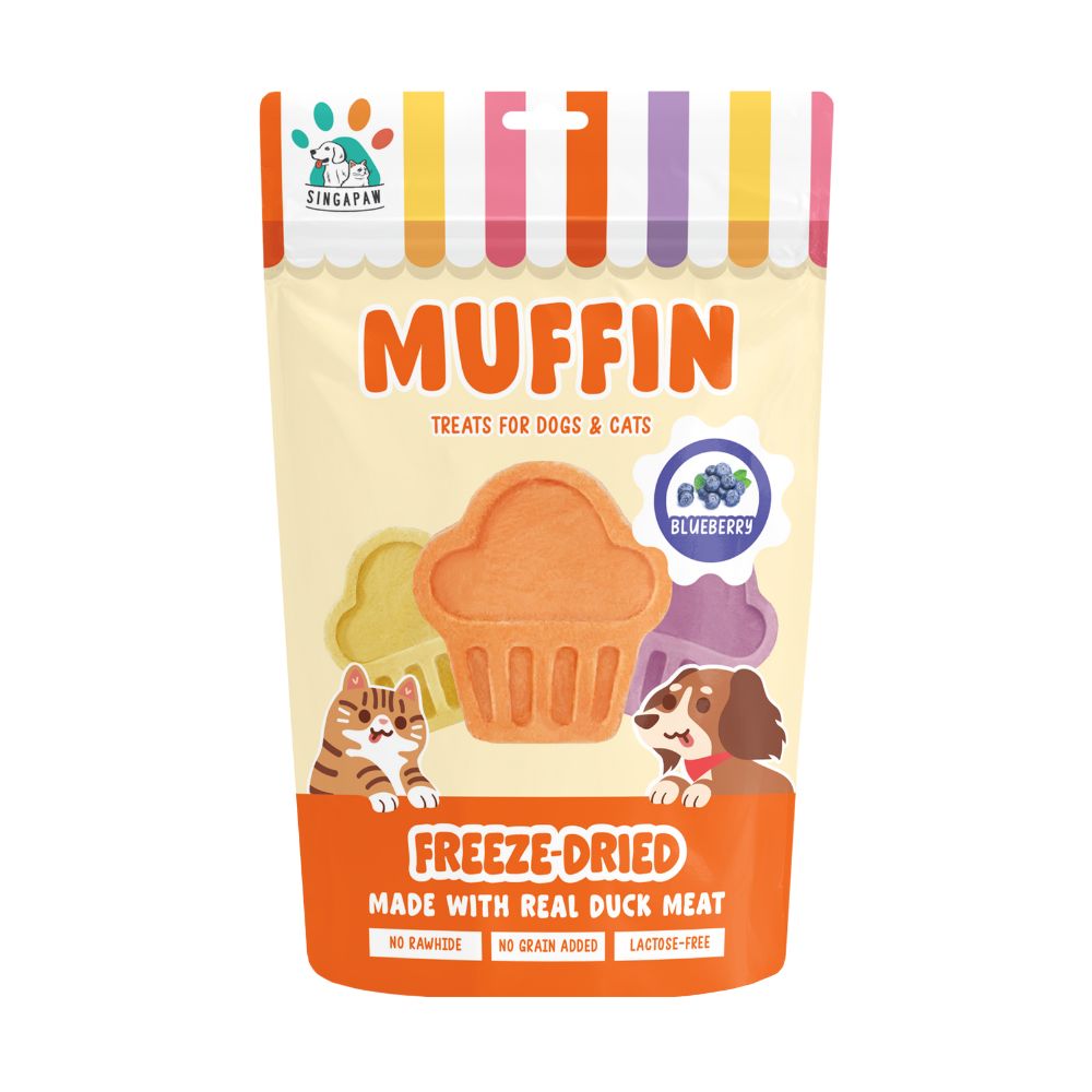 Singapaw Dogs & Cats Treats Freeze Dried Muffin Blueberry 100g