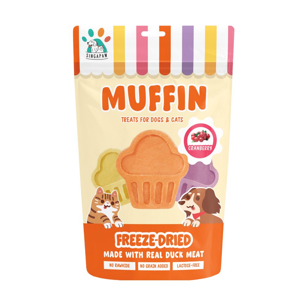 Singapaw Dogs & Cats Treats Freeze Dried Muffin Cranberry 100g