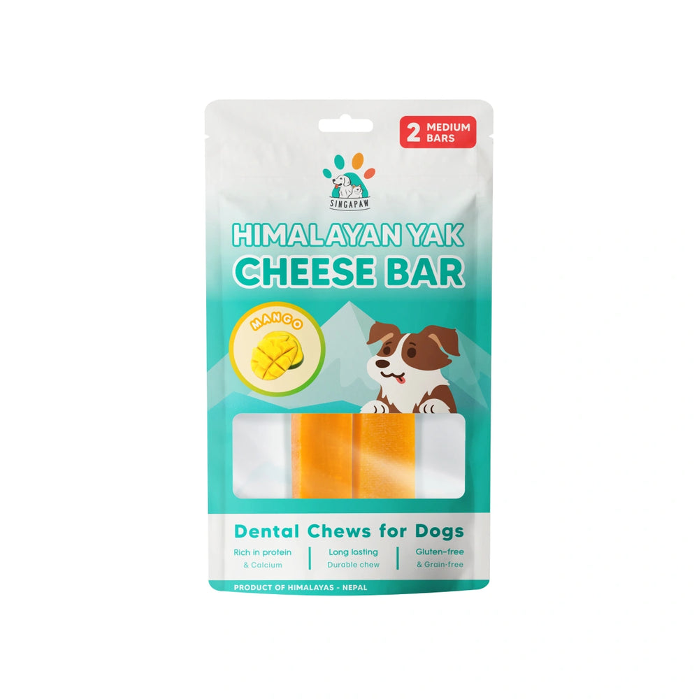 Singapaw Dog Himalayan Yak Cheese Bar Mango Medium 130g dog chew