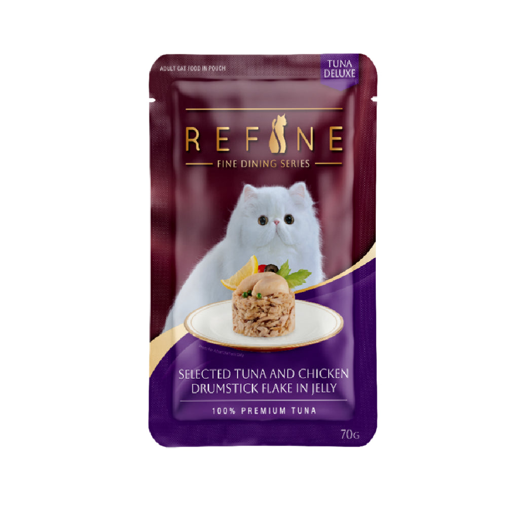 SmartHeart Cat Pouch Refine Selected Tuna with Chicken Drumstick Flake in Jelly 70g