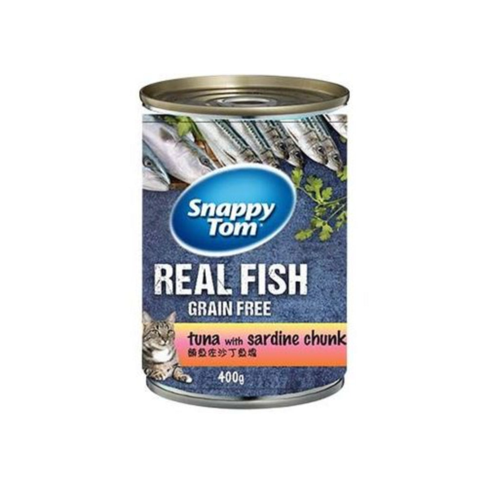 Snappy Tom Cat Real Fish Grain Free Tuna with Sardine Chunk 400g