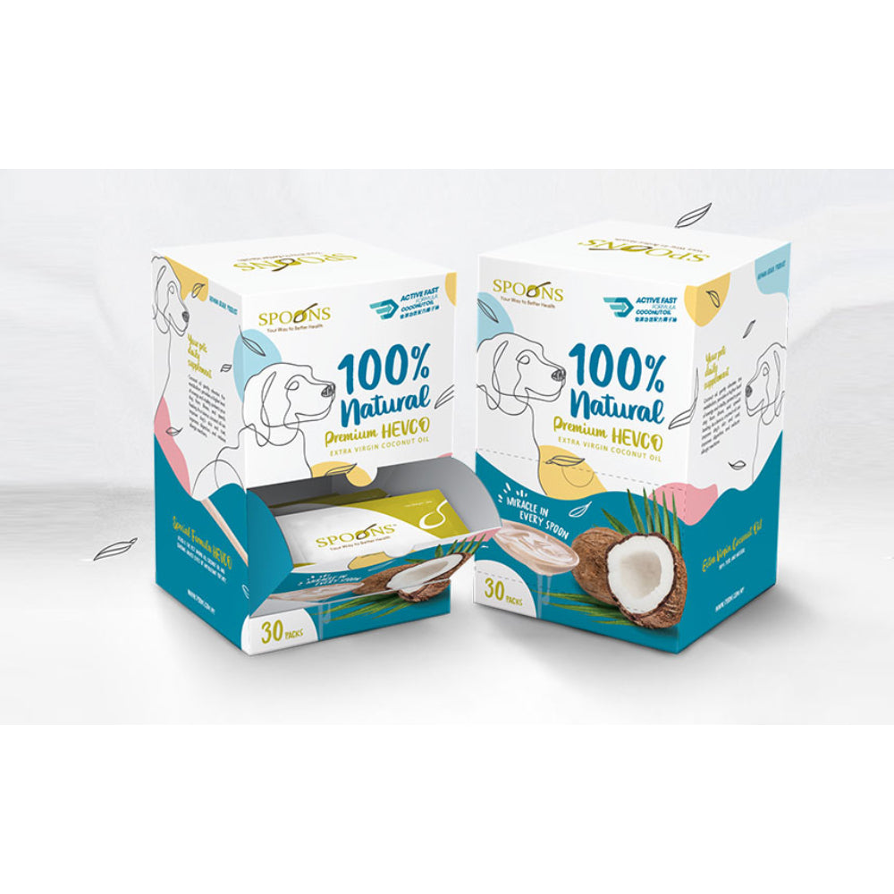 Spoons Special HEVCO Extra Virgin Coconut Oil for Dogs 5ml x 30sachets