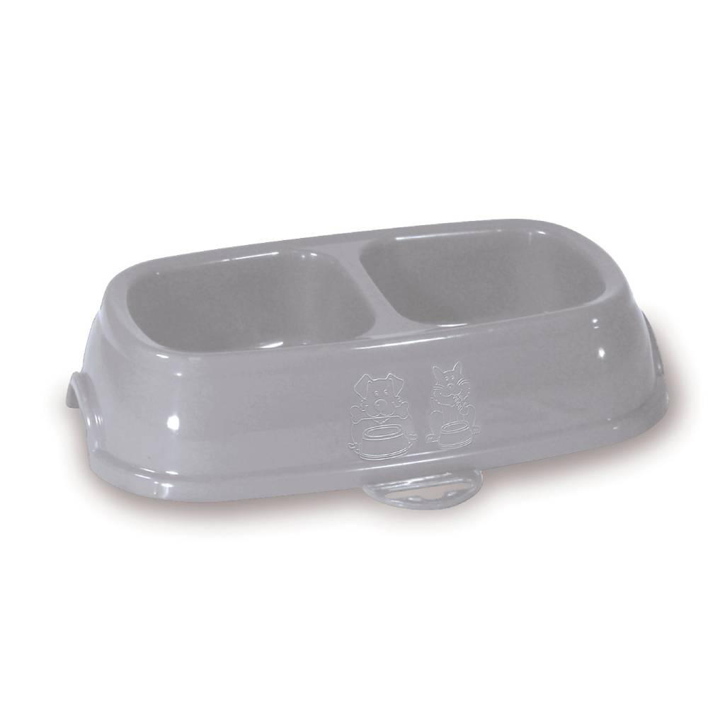 Stefanplast Break 13 Double Bowl Stone Grey 21cm x 13cm x H5cm