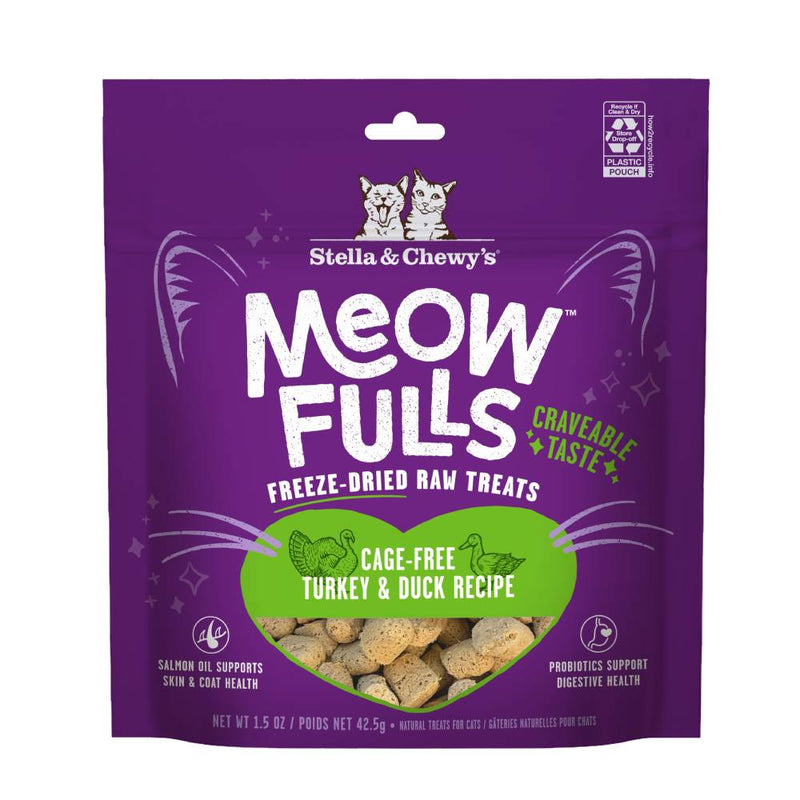 Stella & Chewy's Cat Treats Meowfulls Raw Freeze-Dried - Turkey & Duck 1.5oz