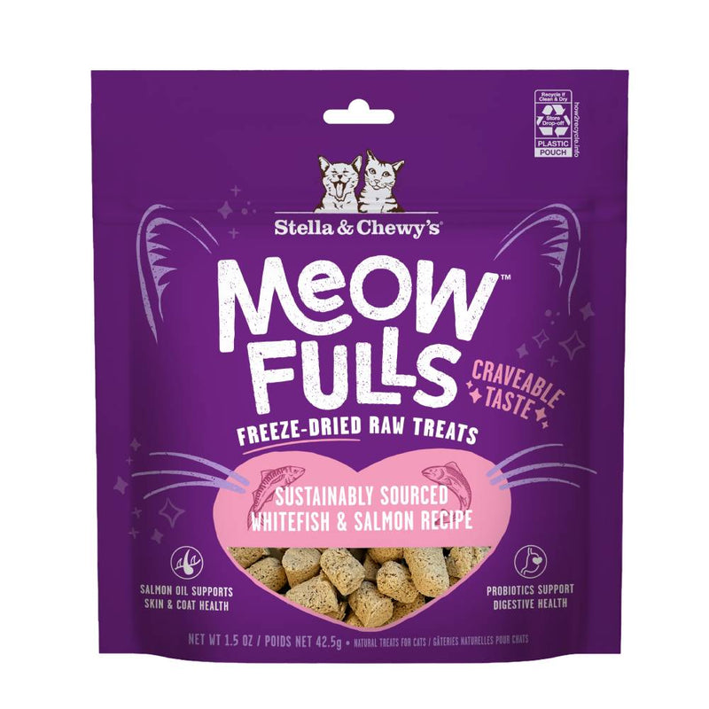 Stella & Chewy's Cat Treats Meowfulls Raw Freeze-Dried  - WhiteFish & Salmon 1.5oz