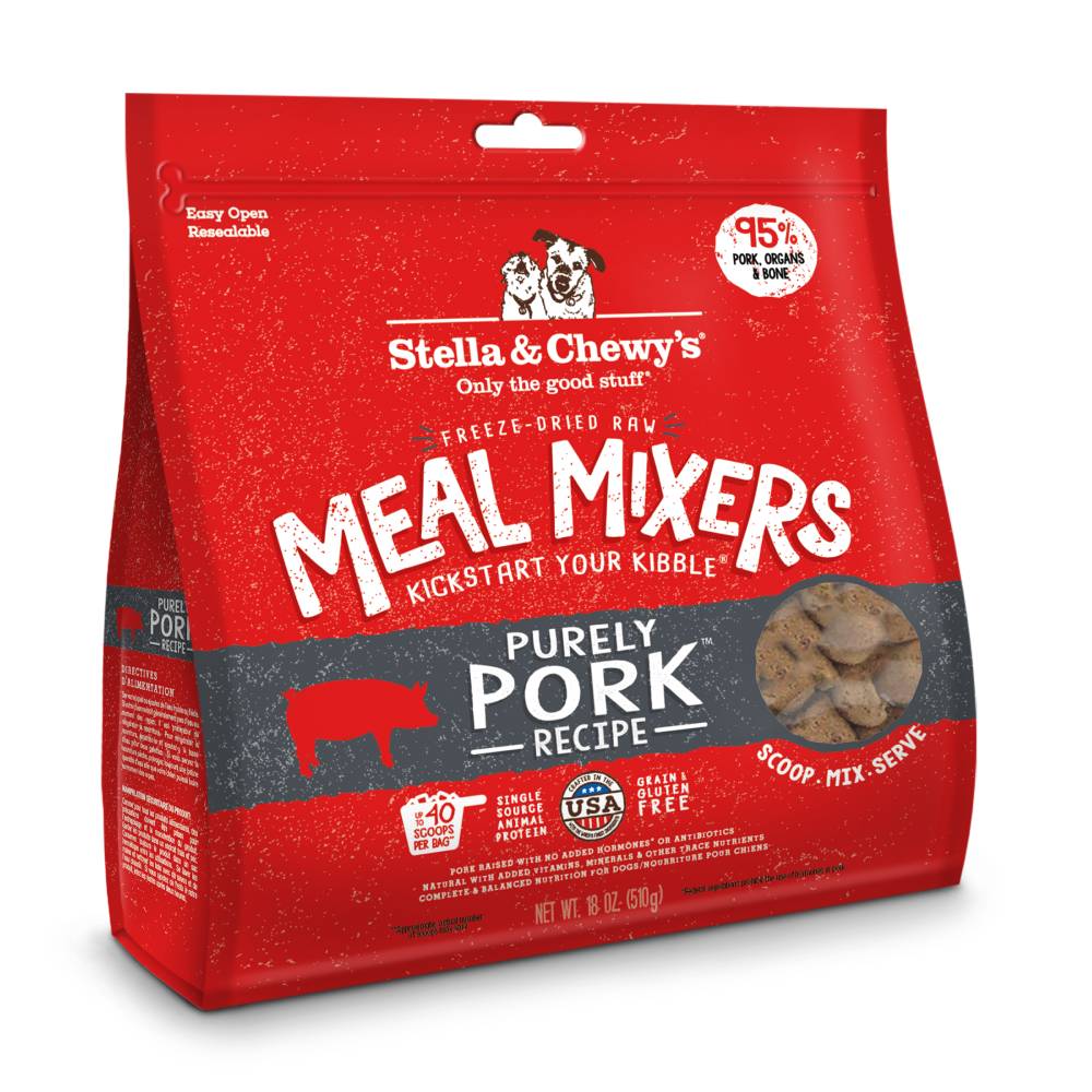 Stella & Chewy's Dog Freeze-Dried Meal Mixers - Purely Pork 18oz (EXPIRY 25 JUN 2026)