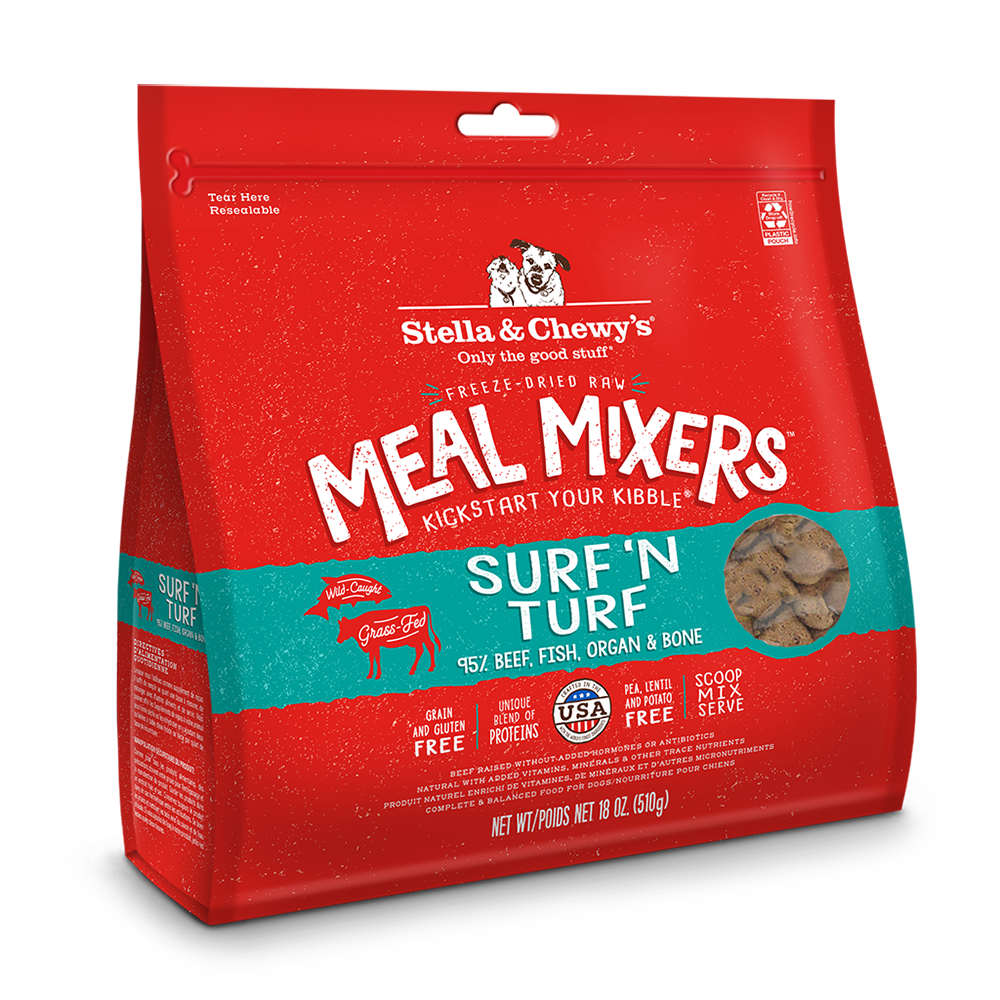 Stella & Chewy's Dog Freeze-Dried Meal Mixers - Surf & Turf 18oz