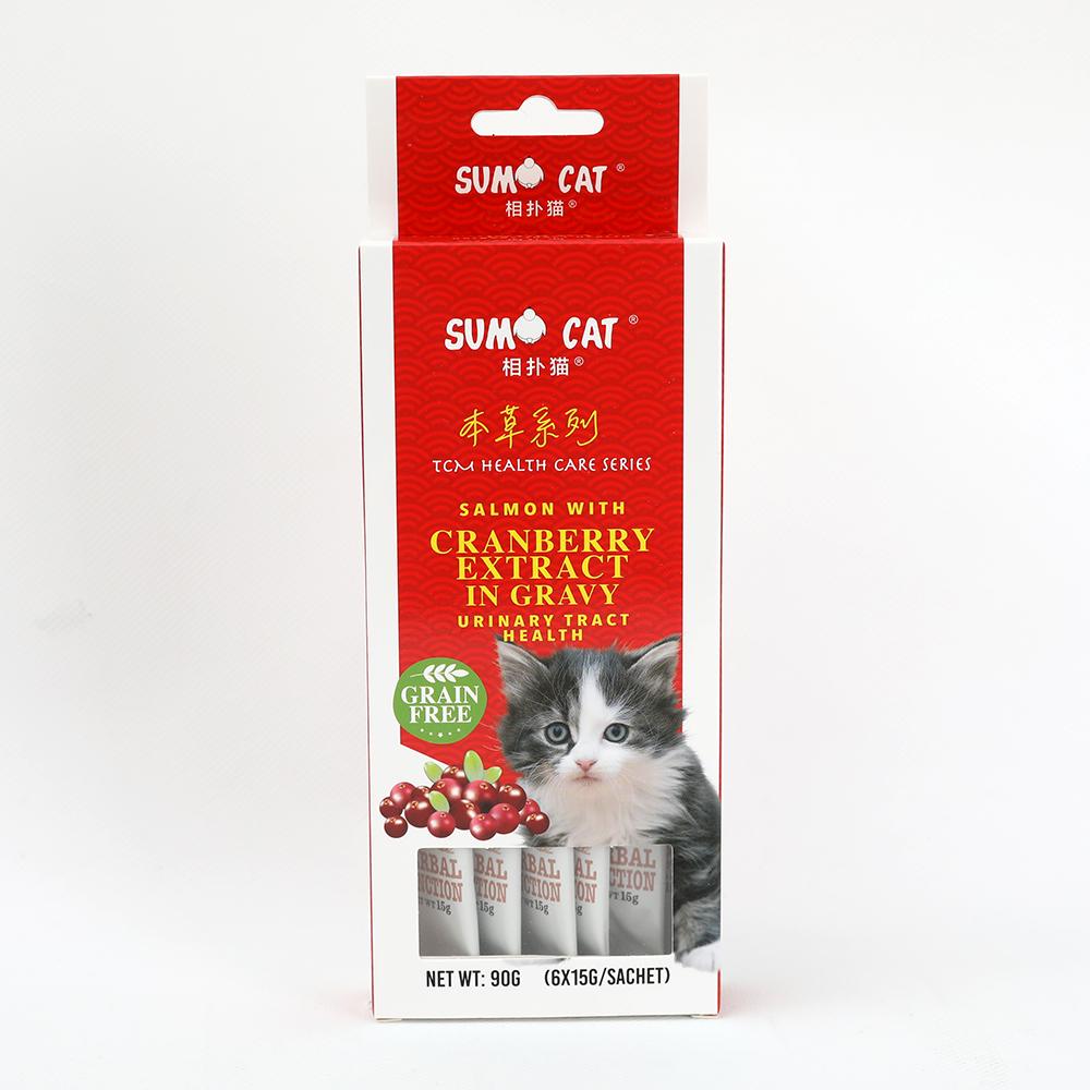 Sumo Cat Salmon with Cranberry Extract in Gravy Treats 90g (6 x 15g)