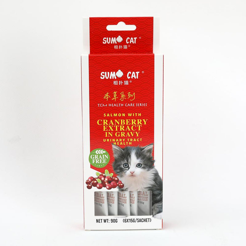 Sumo Cat Treat Salmon with Cranberry Extract in Gravy 90g (6 x 15g)