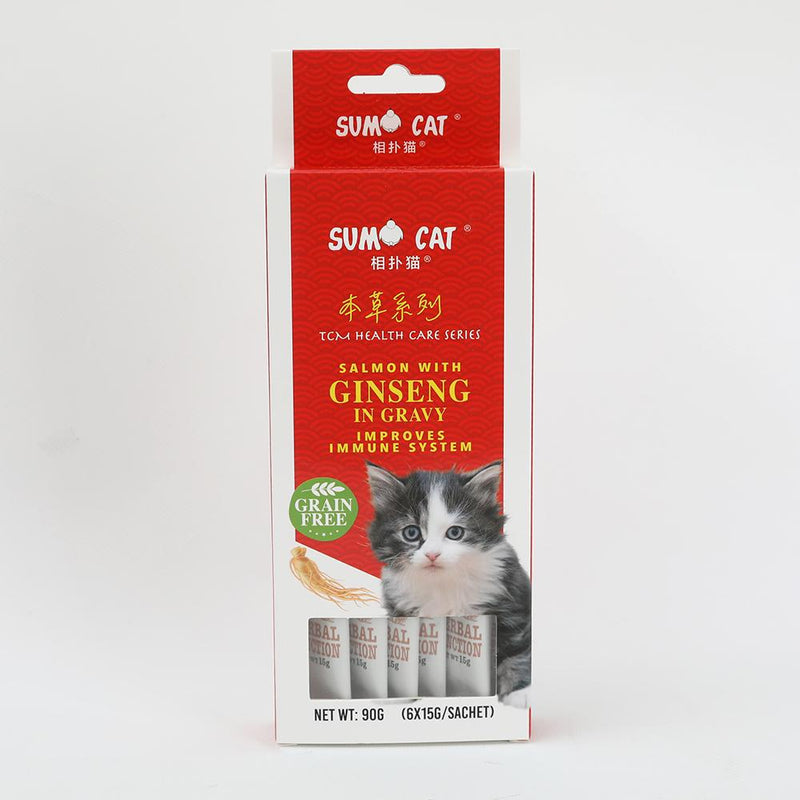 Sumo Cat Treat Salmon with Ginseng in Gravy 90g (6 x 15g)