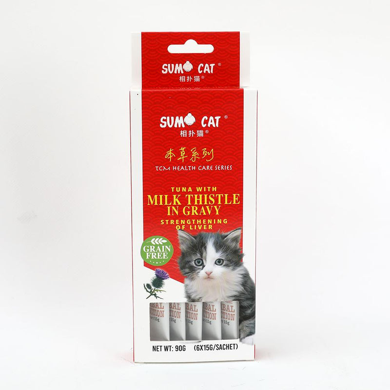 Sumo Cat Treat Tuna with Milk Thistle in Gravy 90g (6 x 15g)