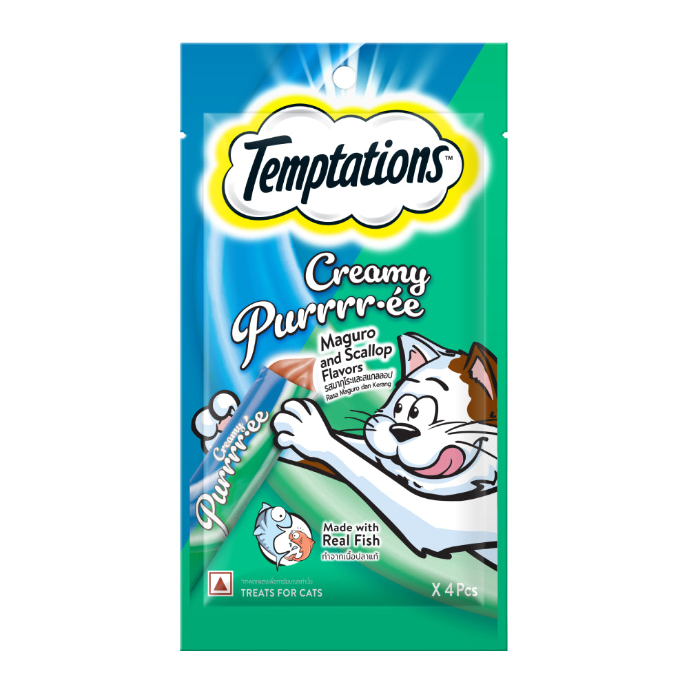 Temptations Cat Treat Creamy Puree Maguro & Scallop 12g x 4
