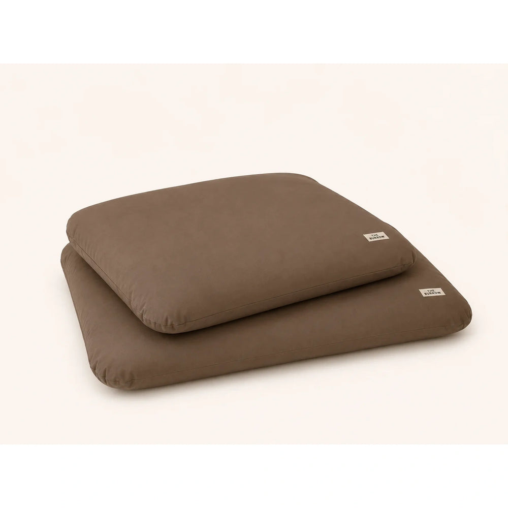 The Burrow Marshmellow Cloud Pet Bed mocha medium pet bed front view