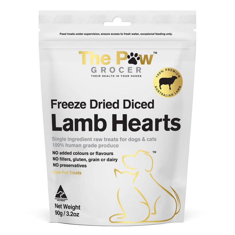 The Paw Grocer Dogs & Cats Treat Freeze Dried Lamb Hearts 90g