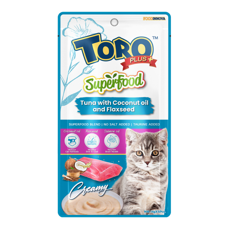 Toro Cat Treat Plus Superfood Tuna with Coconut Oil and Flaxseed 75g