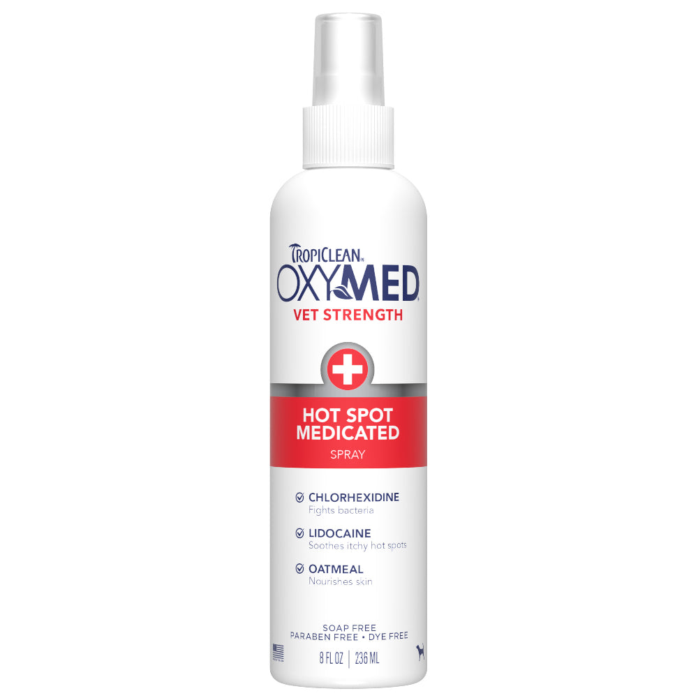 TropiClean OxyMed Hot Spot Medicated Spray for Dogs 8oz