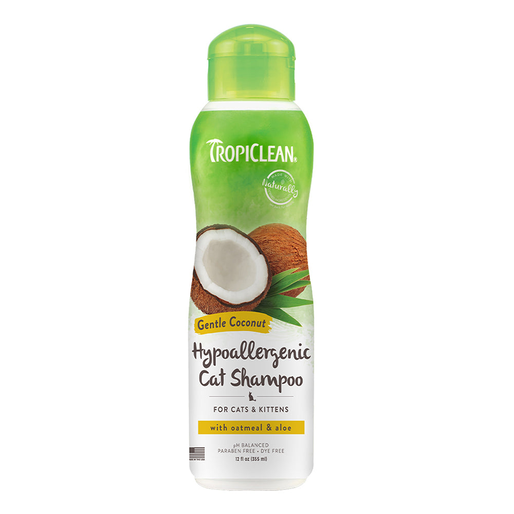 Tropiclean Cat Hypoallergenic Shampoo Gentle Coconut with Oatmeal & Aloe 12oz